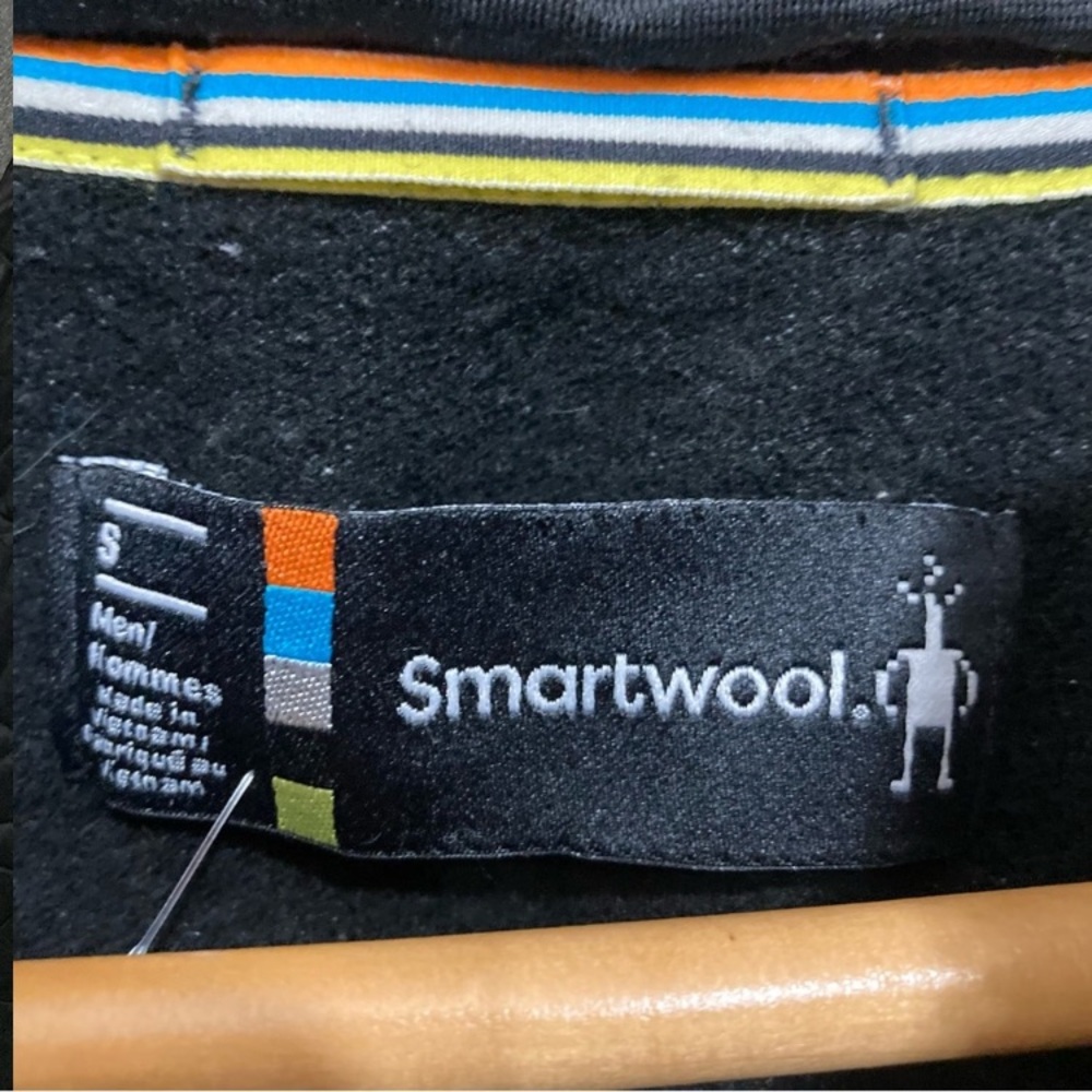 Smartwool Mens Size Small Zip Up Sweater Black Grey - Picture 10 of 10